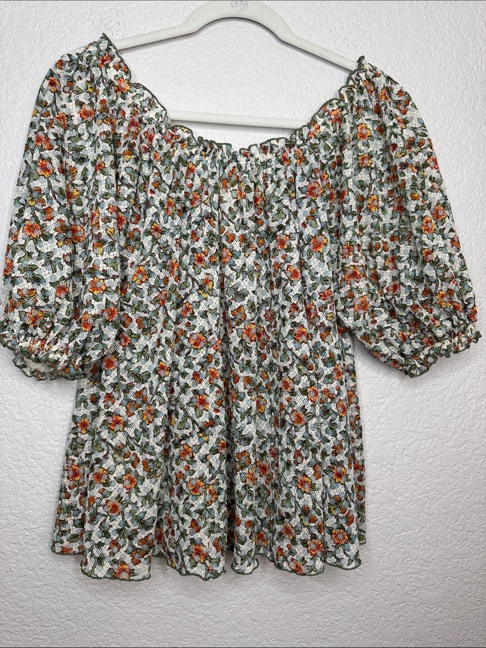 Free People Astra Peasant Top Floral Daisy Medium Summer Lightweight - Picture 6 of 8